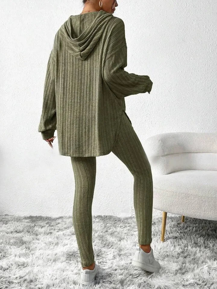 Cristina Ribbed Knit Lounge Set