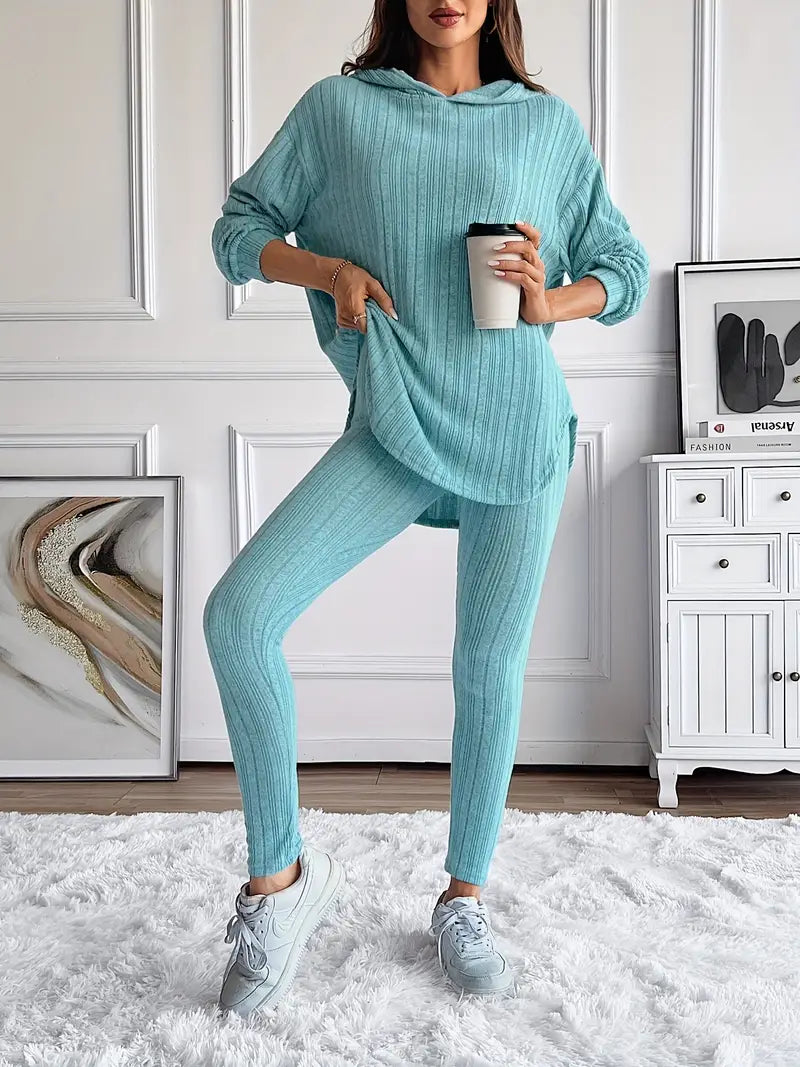 Cristina Ribbed Knit Lounge Set