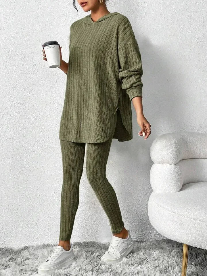Cristina Ribbed Knit Lounge Set