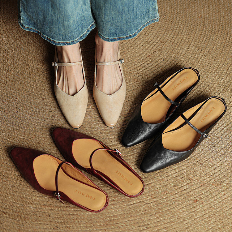 Belleza Genuine Leather Mules