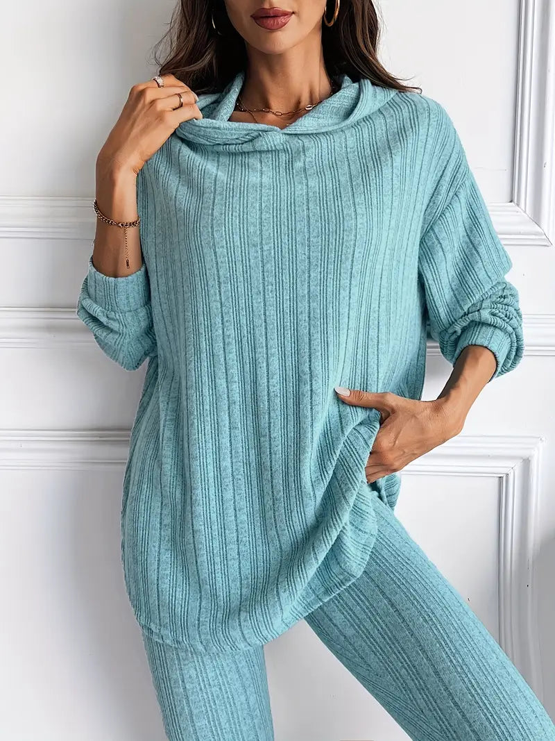 Cristina Ribbed Knit Lounge Set