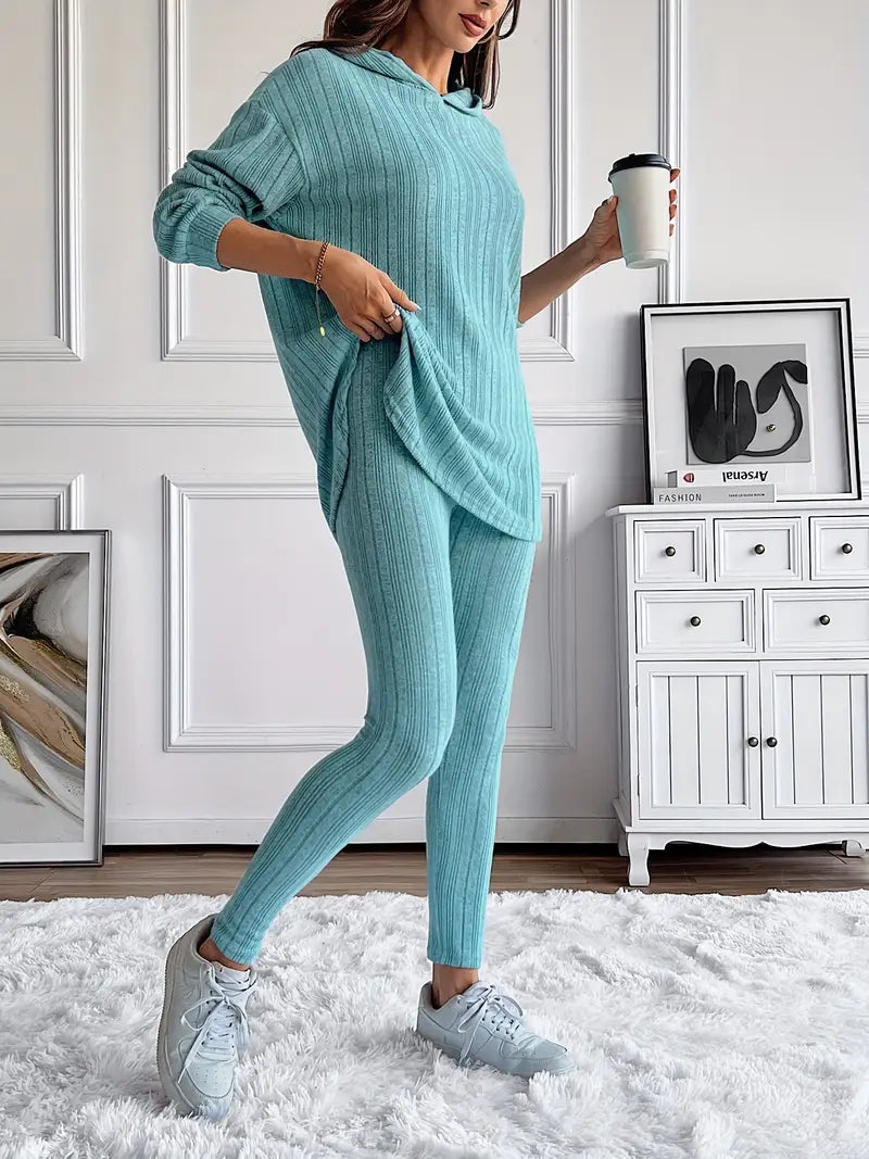 Cristina Ribbed Knit Lounge Set