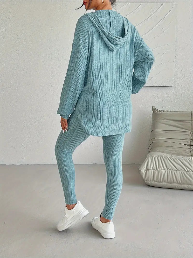 Cristina Ribbed Knit Lounge Set