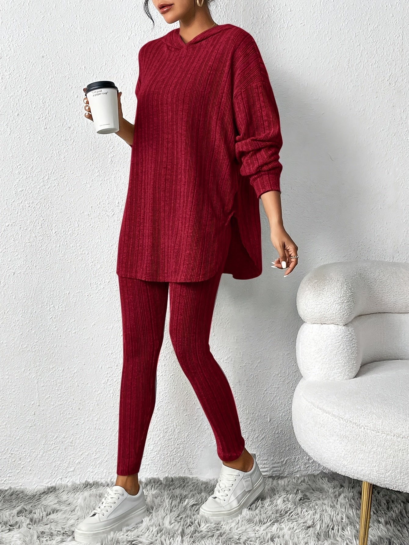 Cristina Ribbed Knit Lounge Set
