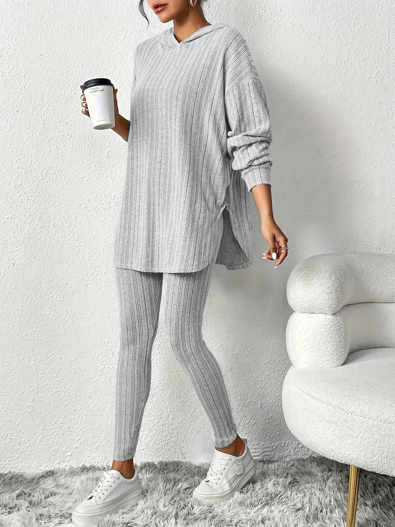 Cristina Ribbed Knit Lounge Set
