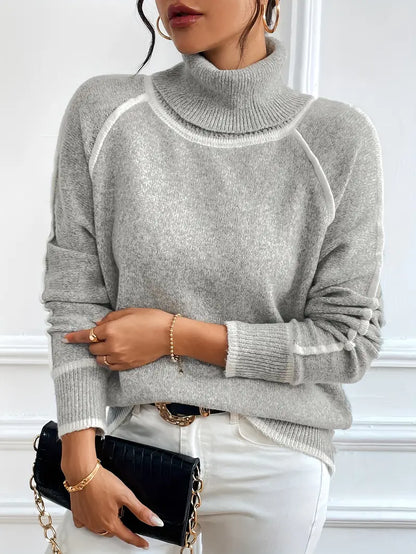 Contrasting Turtle Neck Sweater