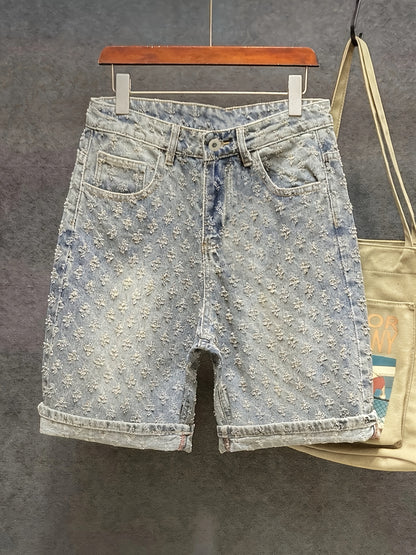 Jacquard Denim Shorts