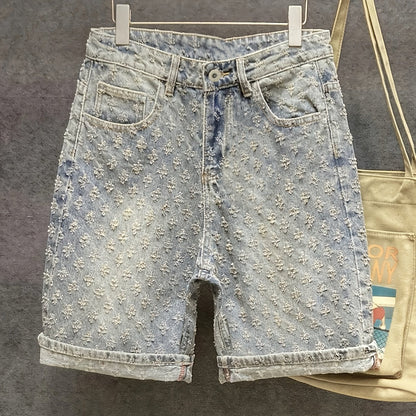 Jacquard Denim Shorts
