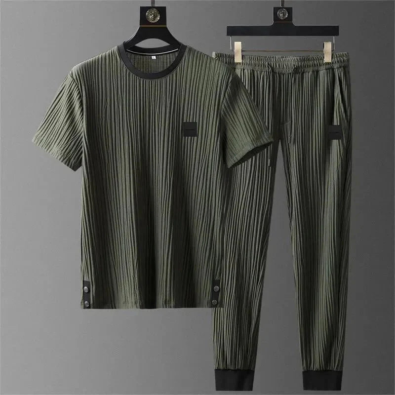 Milano Ribbed Lounge T-Shirt & Pants Set