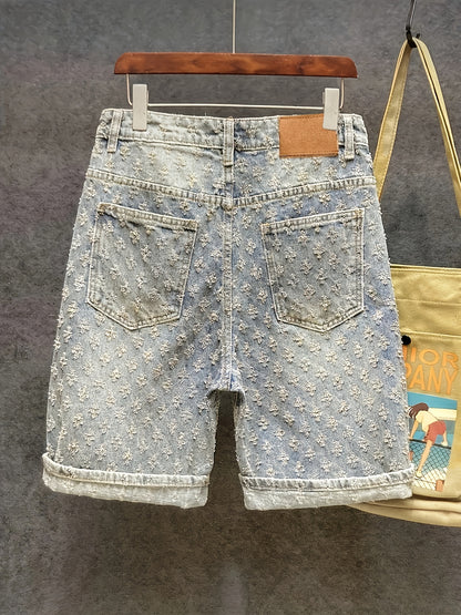 Jacquard Denim Shorts