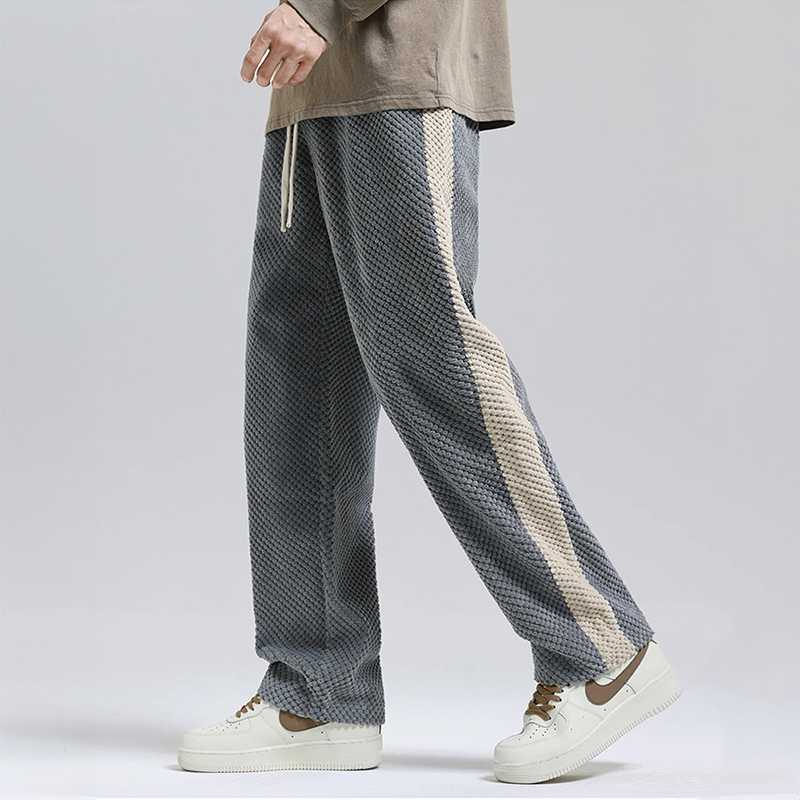 Pantaloni da jogging in velluto a coste a nido d'ape