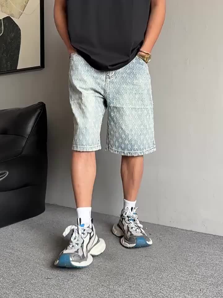 Jacquard Denim Shorts