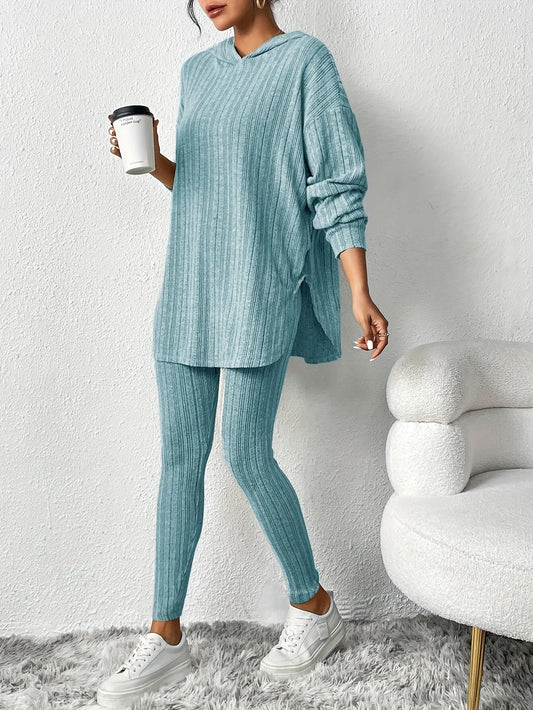 Cristina Ribbed Knit Lounge Set
